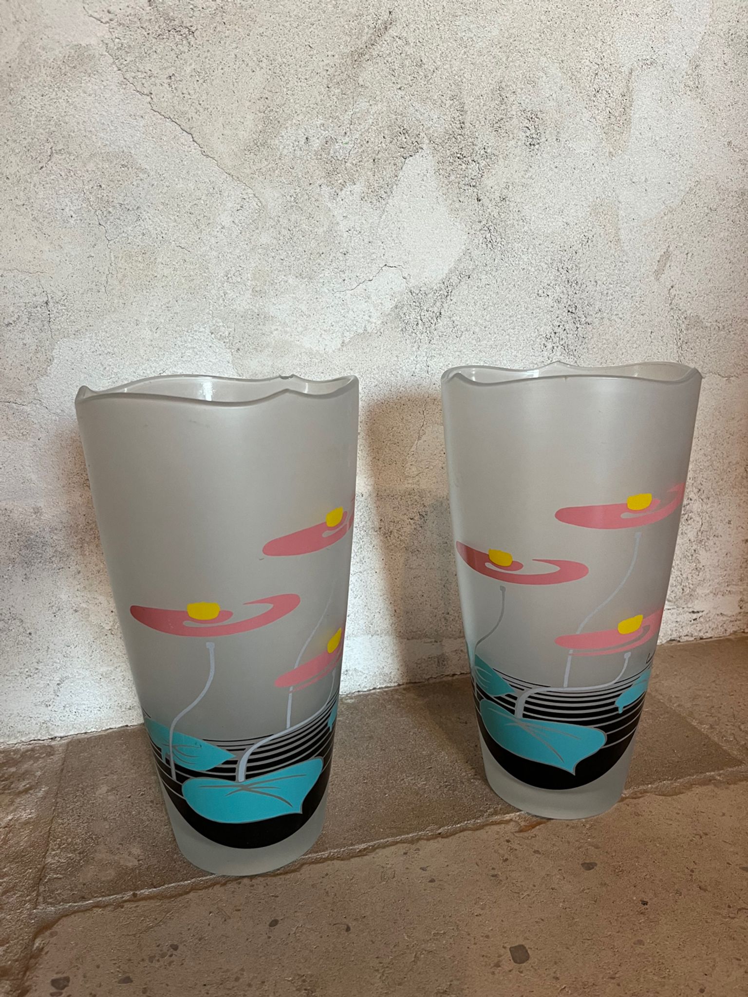 Grande paire de vases vintage 1970