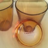 Set of water glasses yellow ochre Vereco France
