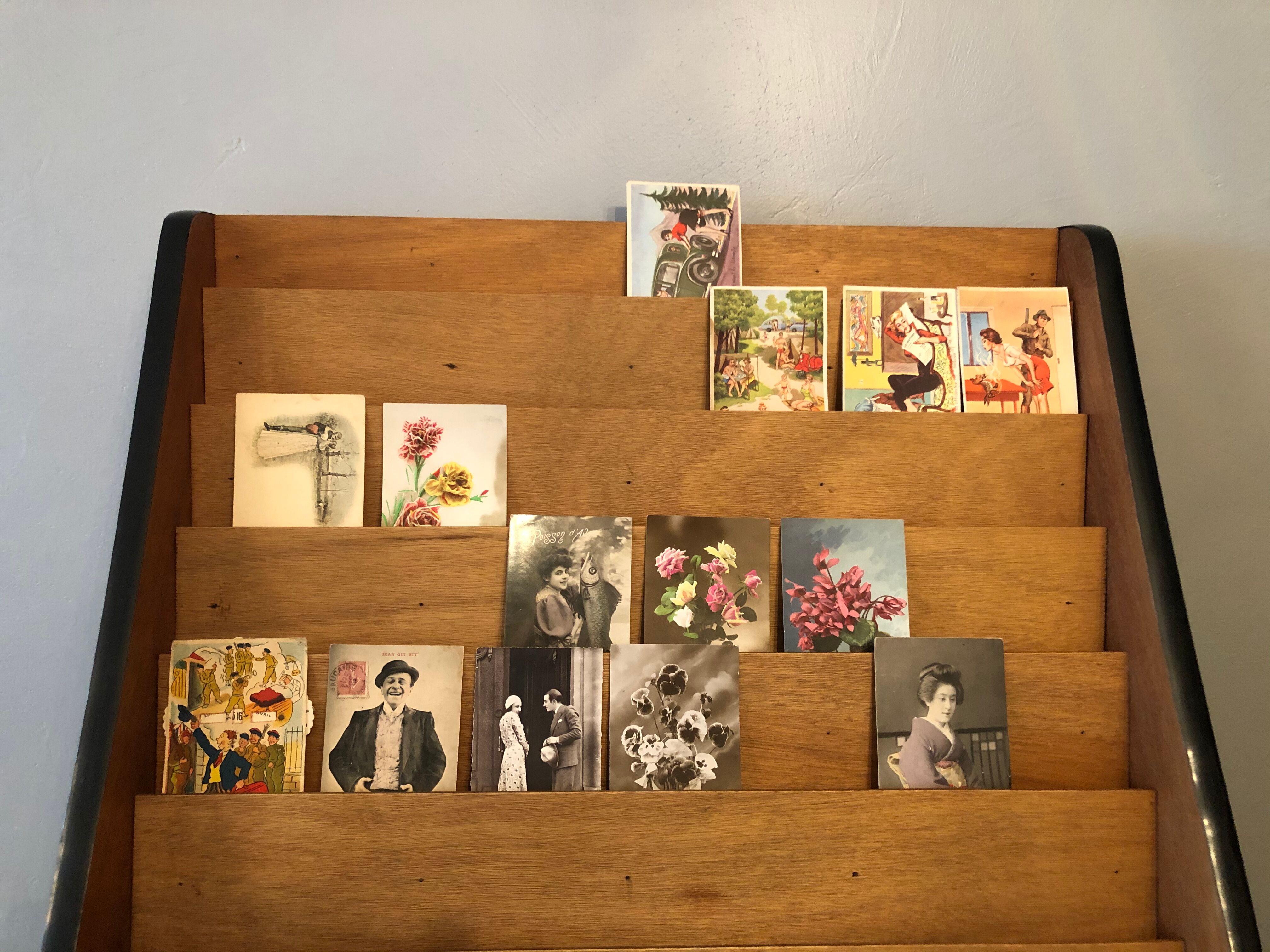 Vintage storage furniture, presentation counter