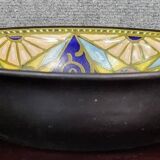 Gouda Holland: large Art Nouveau bowl in painted ceramic