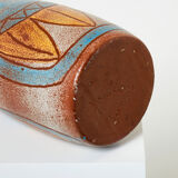 Rare glazed ceramic vase signed Accolay Maya collection around 1950