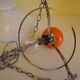 Vintage hanging from the 70s with chrome frame and enamelled orange ball finish