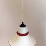 70s Pendant Light White Opaline Frosted and Marbled Effect Height 120 cm