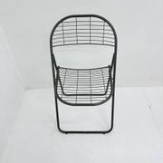 Niels Gammelgaard for Ikea grey wire metal folding chair, 1970s