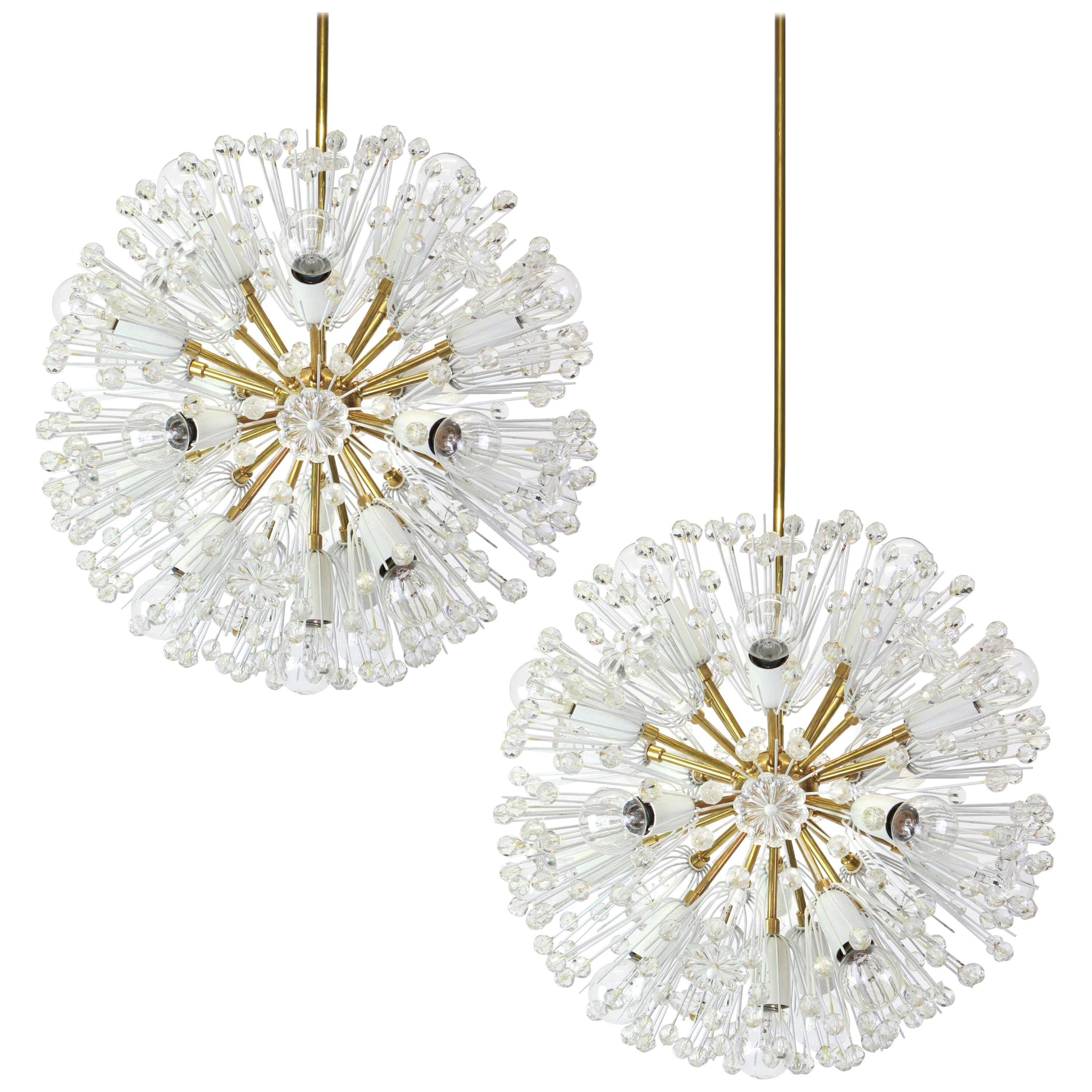 Brass chandelier with pendants Starburst by Emil Stejnar, Austria, 1960s