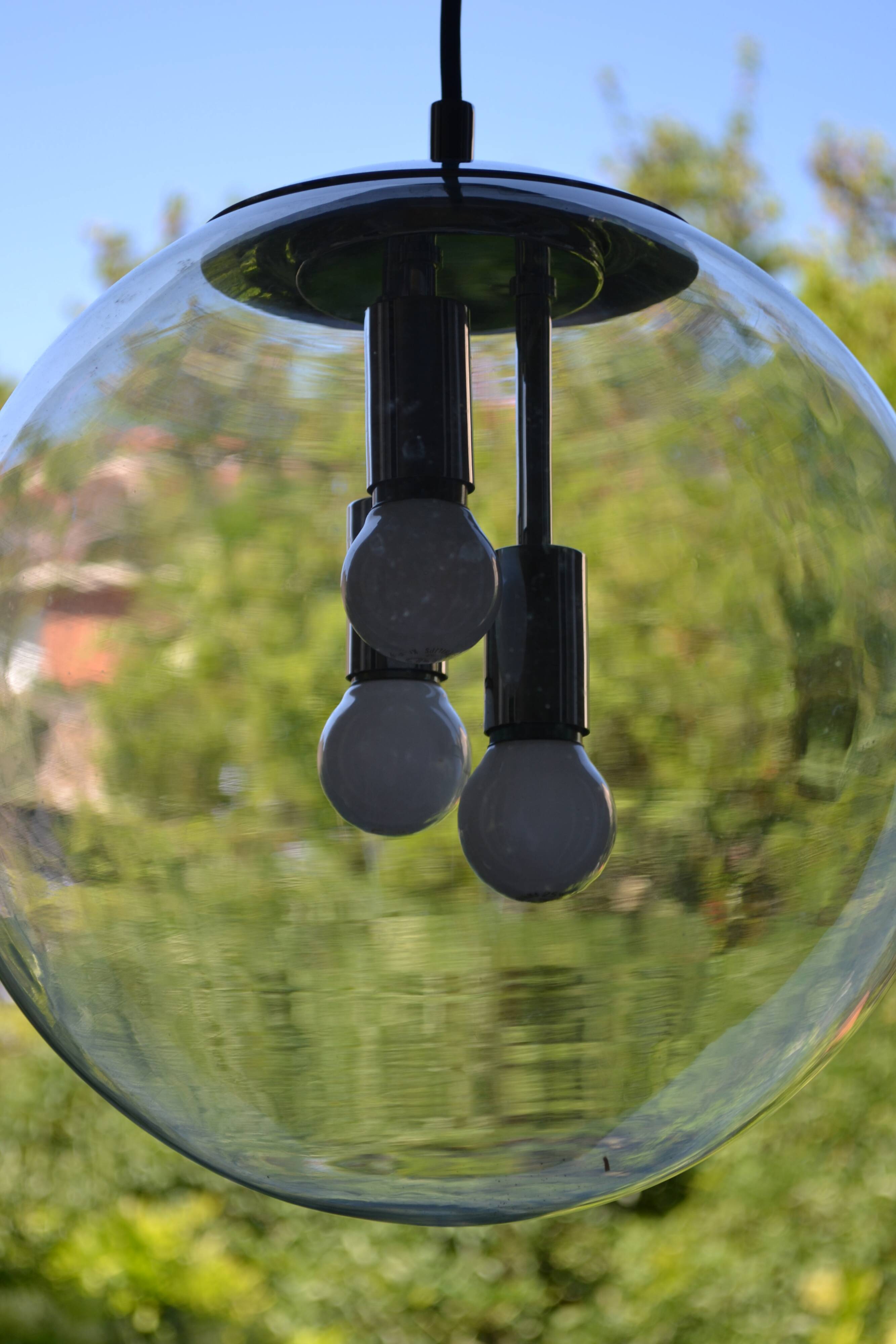 Chandelier pendant lamp Doria Leuchten West Germany 1960