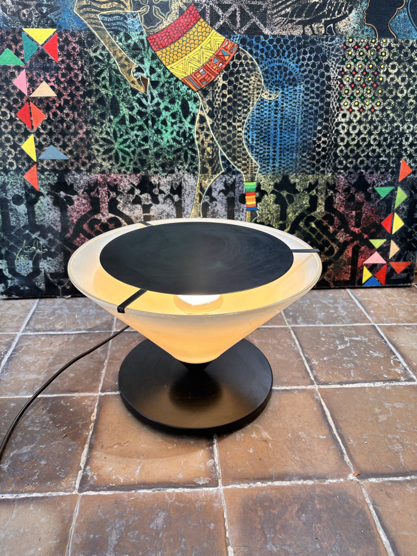 Postmodern table lamp. Optelma / Mangia style.