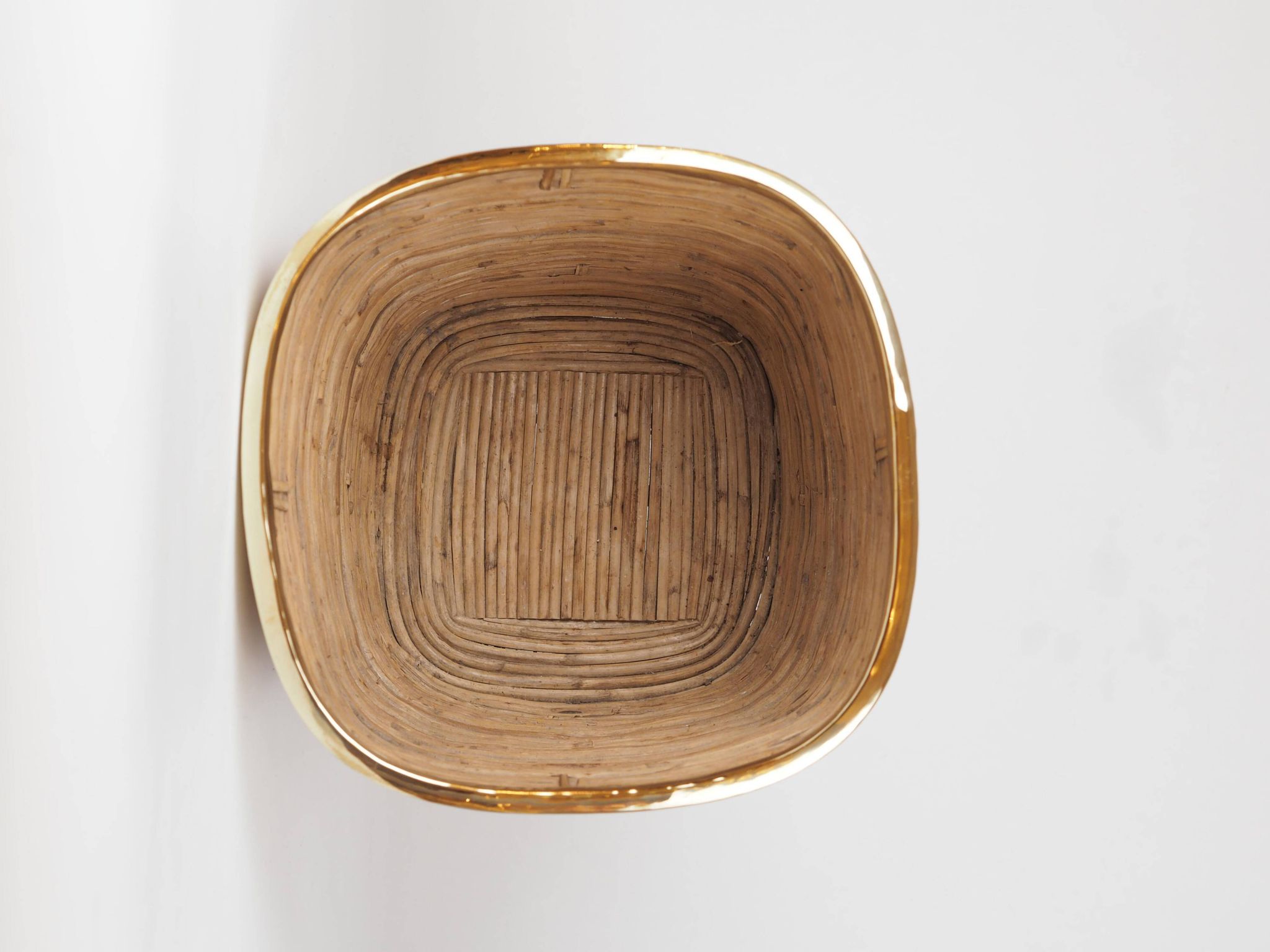 Vintage Italian style pencil holder and brass planter or basket.