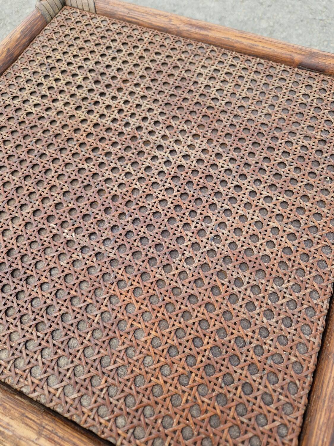 Vintage rattan bedside table