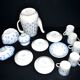 Antique Copeland English earthenware Fleur-de-lis coffee service, 19th century
