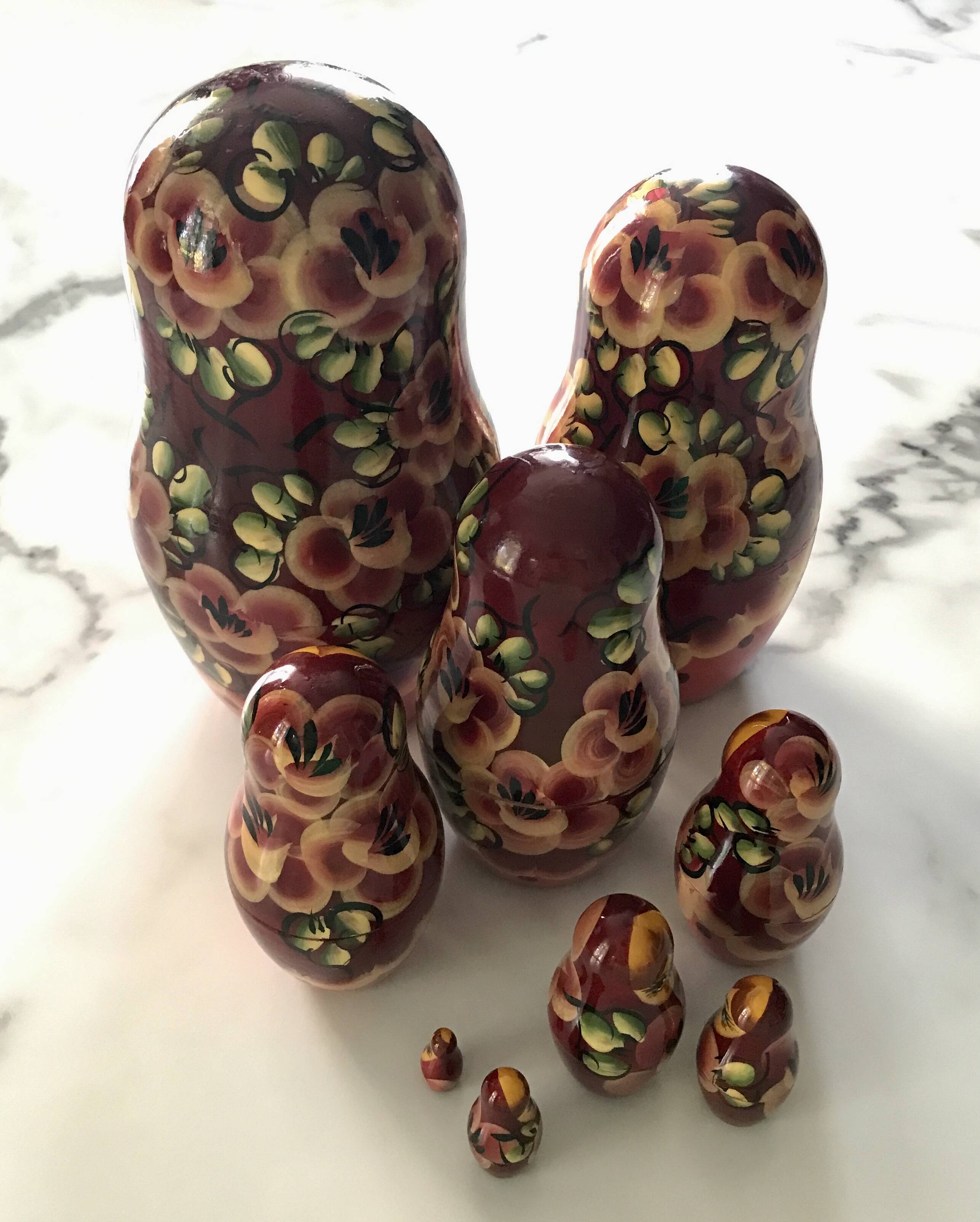 Russian Matryoshka Dolls Set of 9 Traditional