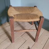 40s wooden and straw stool