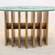 Table basse Heinz Lilienthal avec plateau en verre sculptural