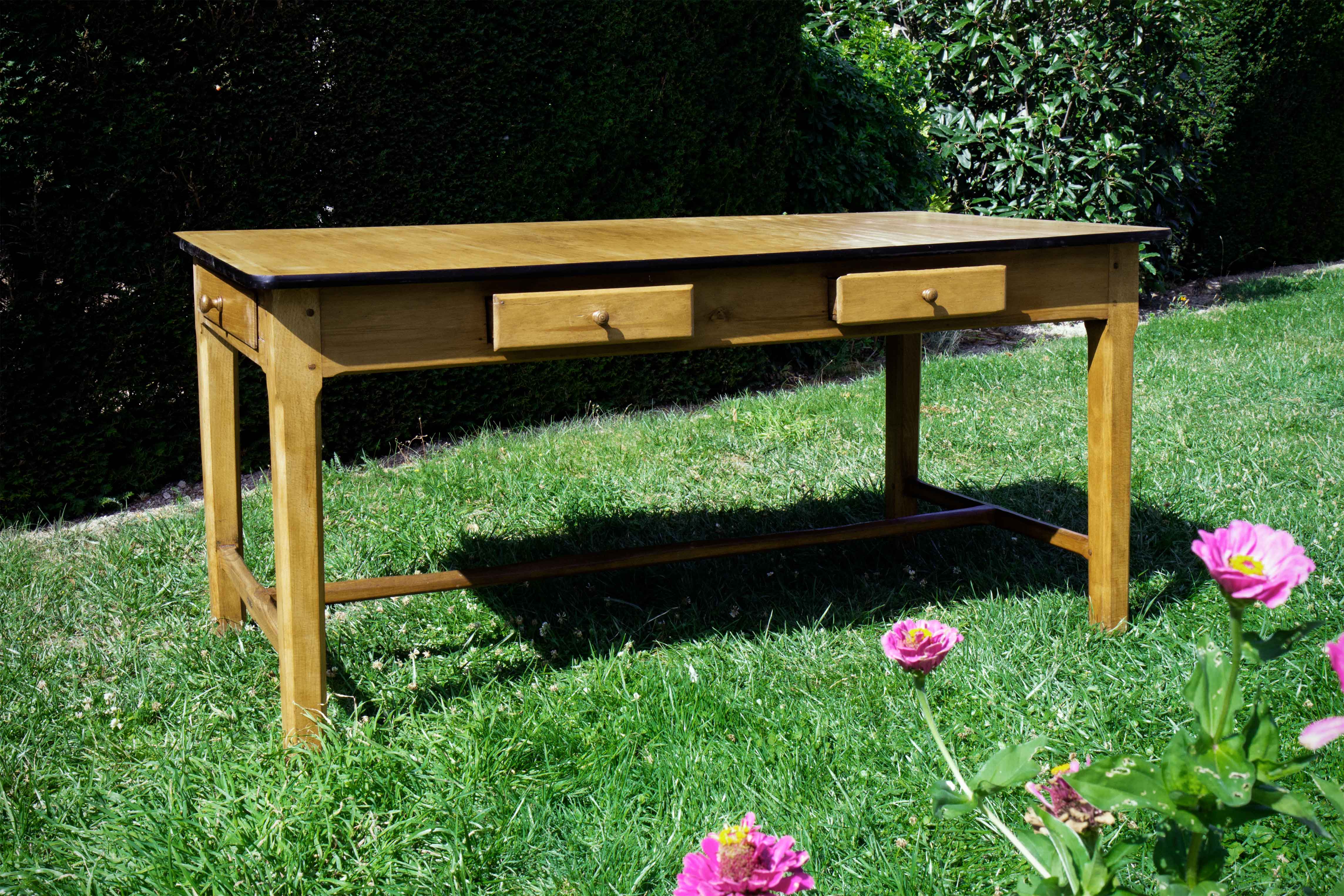 Large farm table year 50, 6 drawers