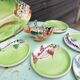 Vintage ceramic service from Vallauris. Fish decor. 1960s.