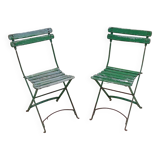 Paire de chaises de bistrot jardin pliable ancienne