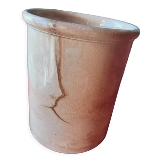 Old ceramic jar with jam creil montereau