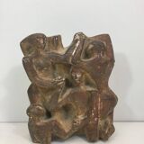 Plaster sculpture depicting a group of 3 figures