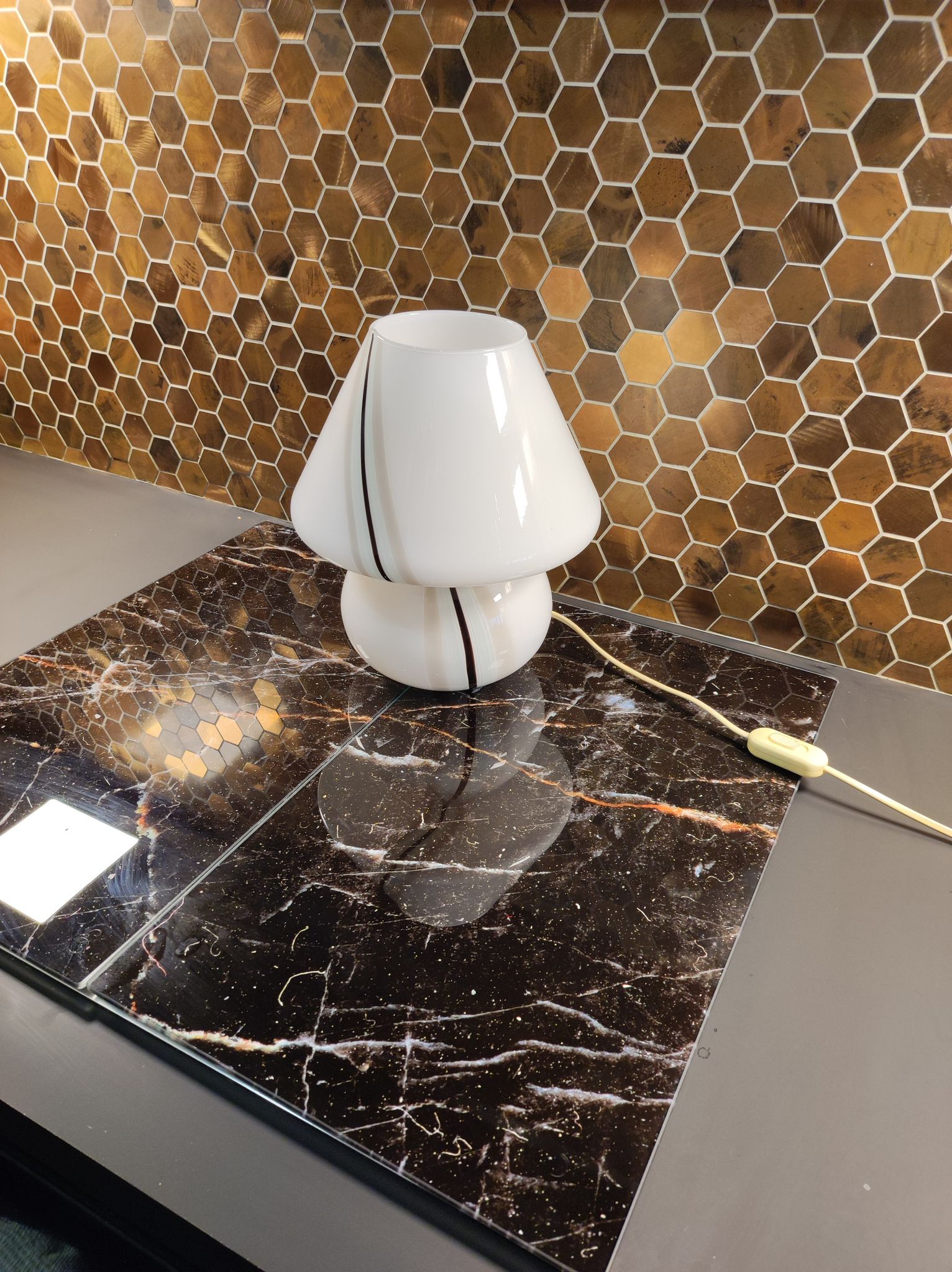 Paolo Venini mushroom desk lamp murano glass 1960 venice