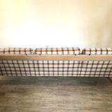 Vintage brutalist sofa in solid oak circa 1980