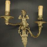 Pair of 19th century Regency style wall lights with winged nymphs -