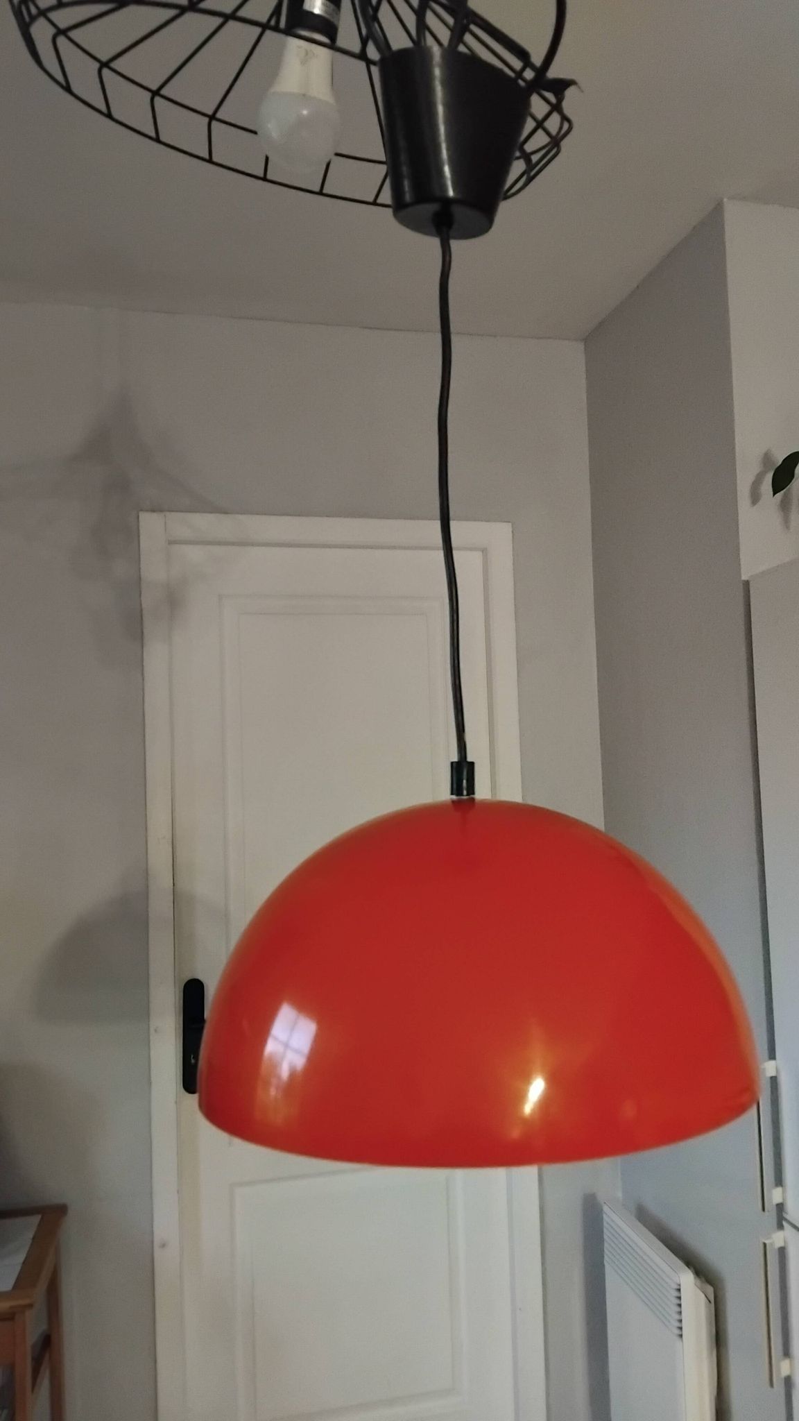 Suspension lustre vintage space age année 70