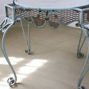 Wrought iron pedestal table mirror top 1930