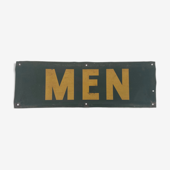 Australian enamelled plate "Men" green and yellow