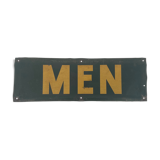 Plaque émaillée australienne “Men” verte et jaune