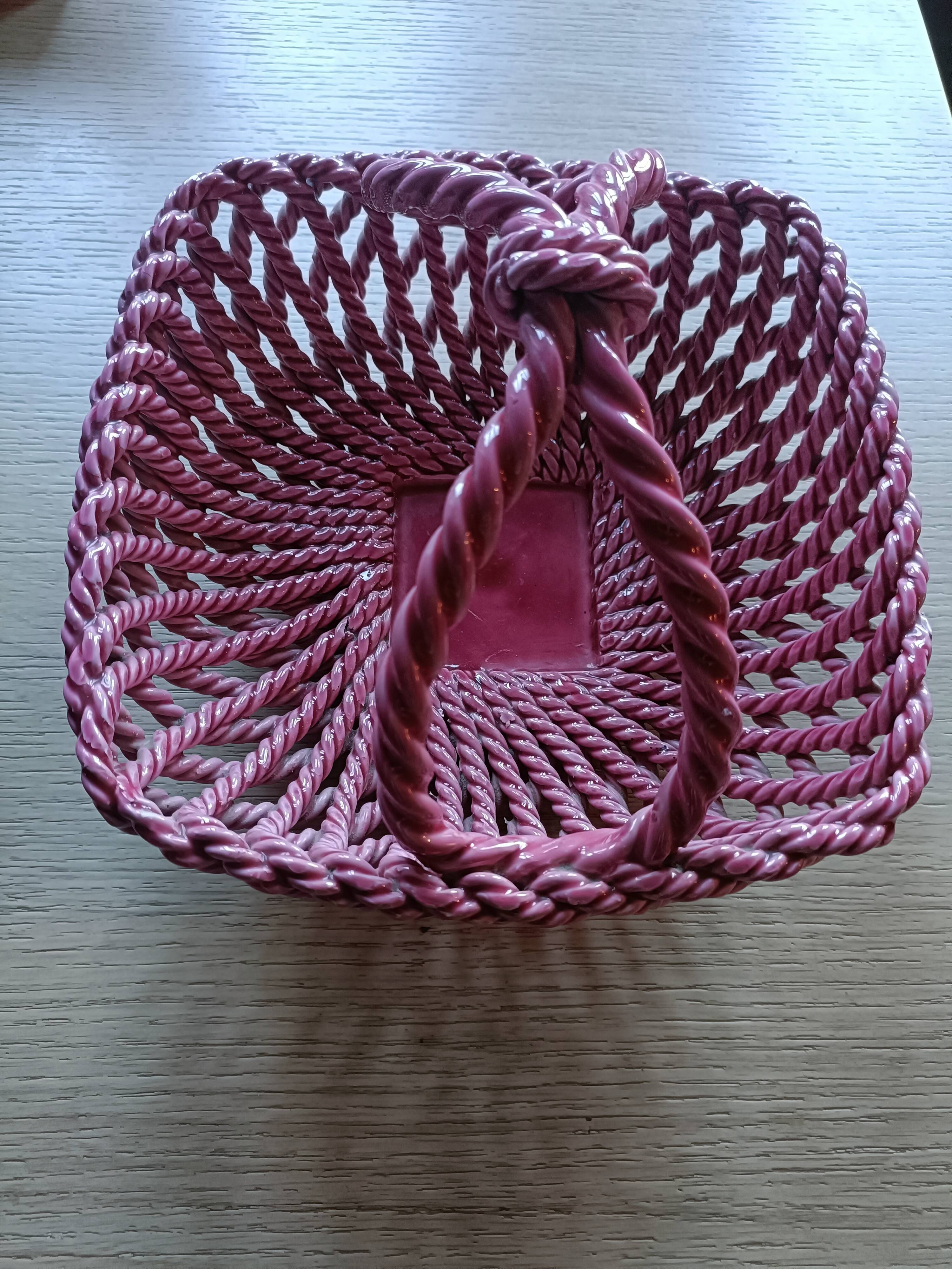 Woven ceramic basket