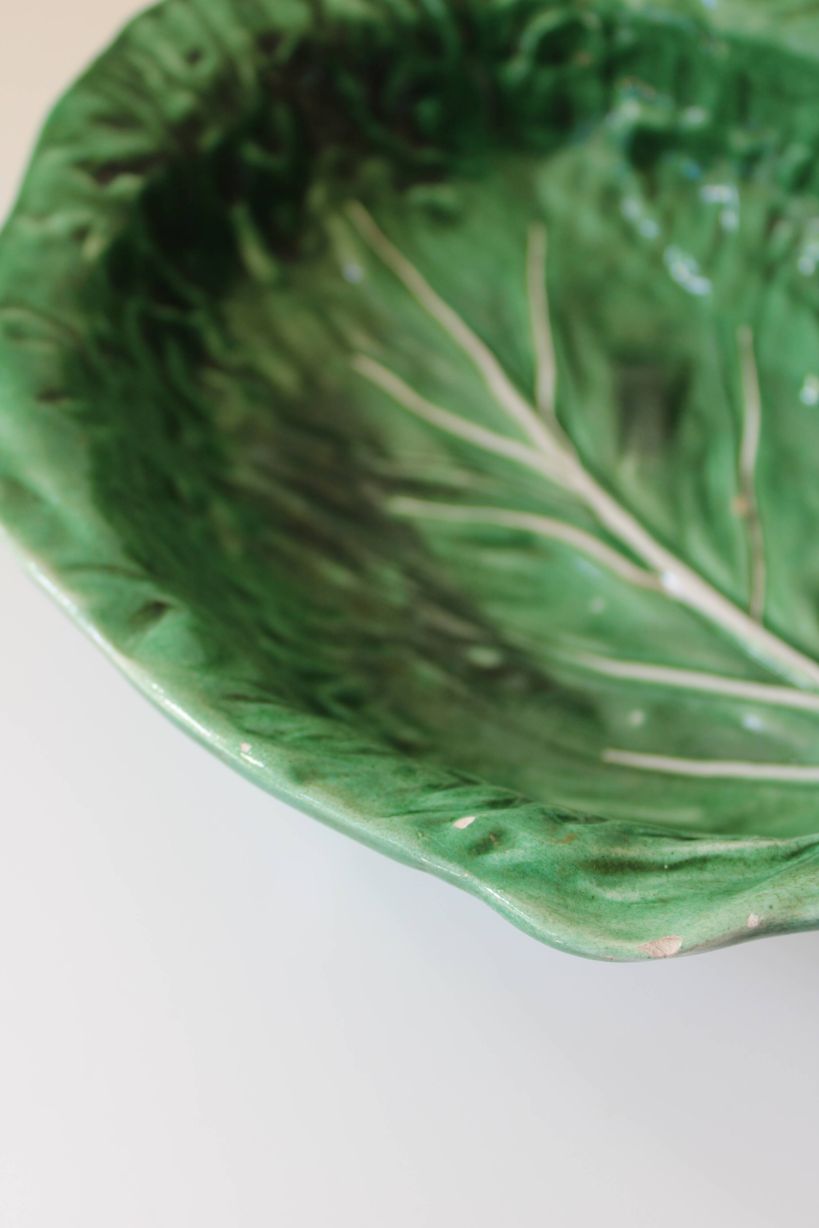Gerber Prestige vintage barbotine cabbage leaf salad bowl