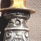 Silver cake server with gilded metal, pierced blade, 19th century.