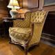 Fauteuil baroque vintage jaune doré / une place / canapé