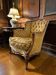 Vintage golden yellow baroque armchair / single seat / sofa