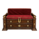 Bank-safe / medieval style bench – wood, red velvet and ornamentation