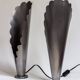 Paire de lampes en acier brossé⎮Années 60,70