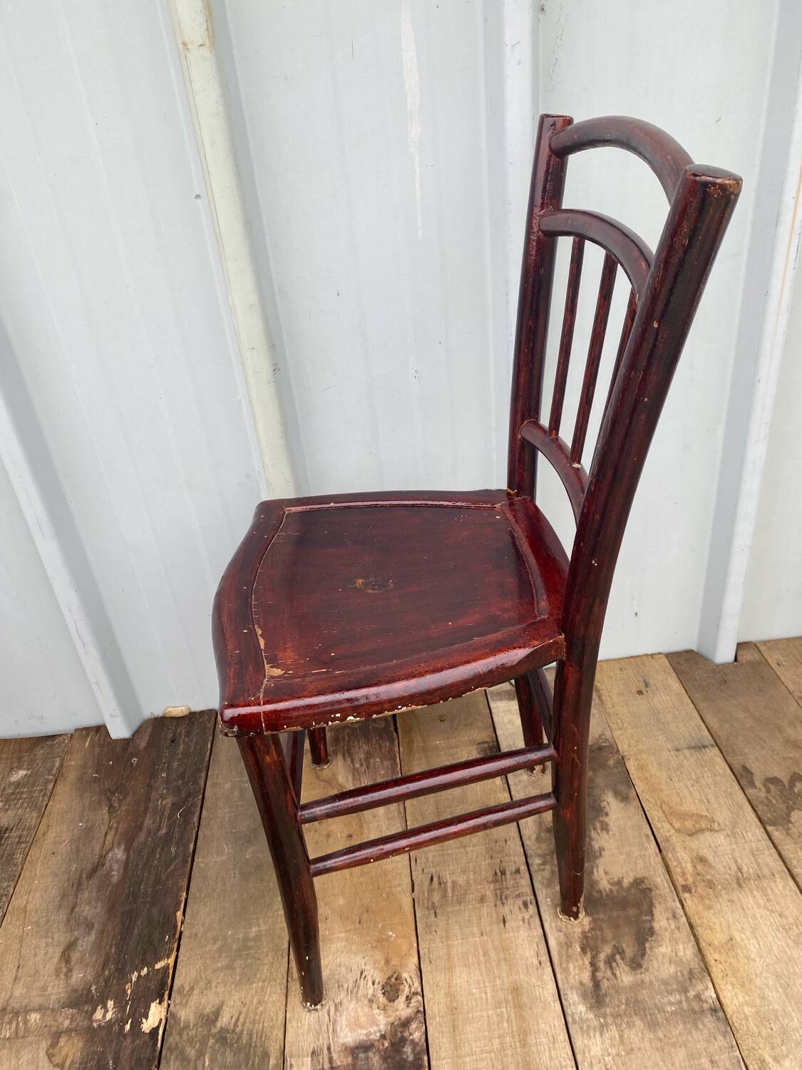 Antique Thonet style bistro chair turned wood vintage brown