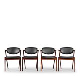 Danish Design Rosewood Reupholstered Z-chair by Kai Kristiansen, set of 4
