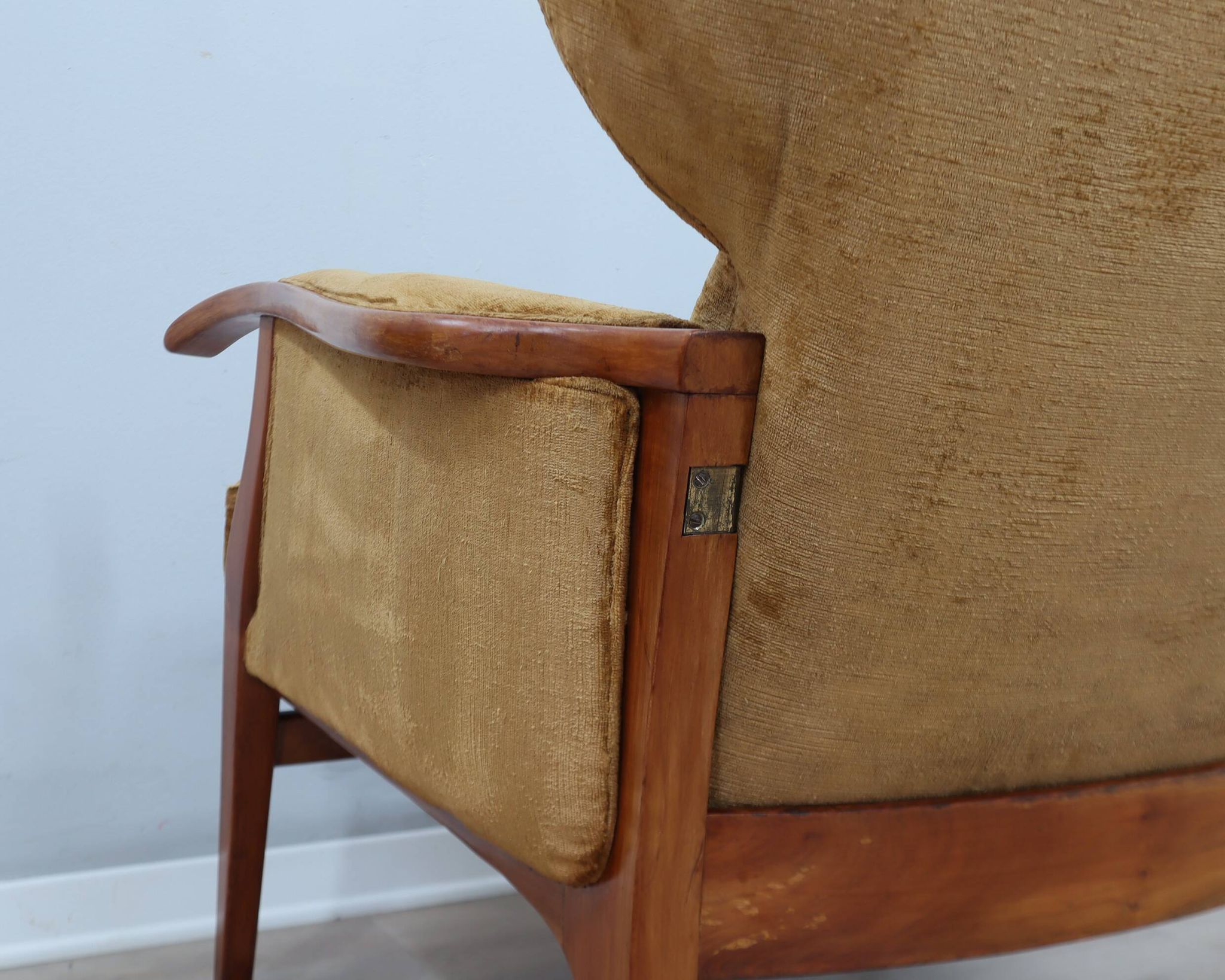 1950s Camea Italian reclining armchairs dralon velvet, set of 2