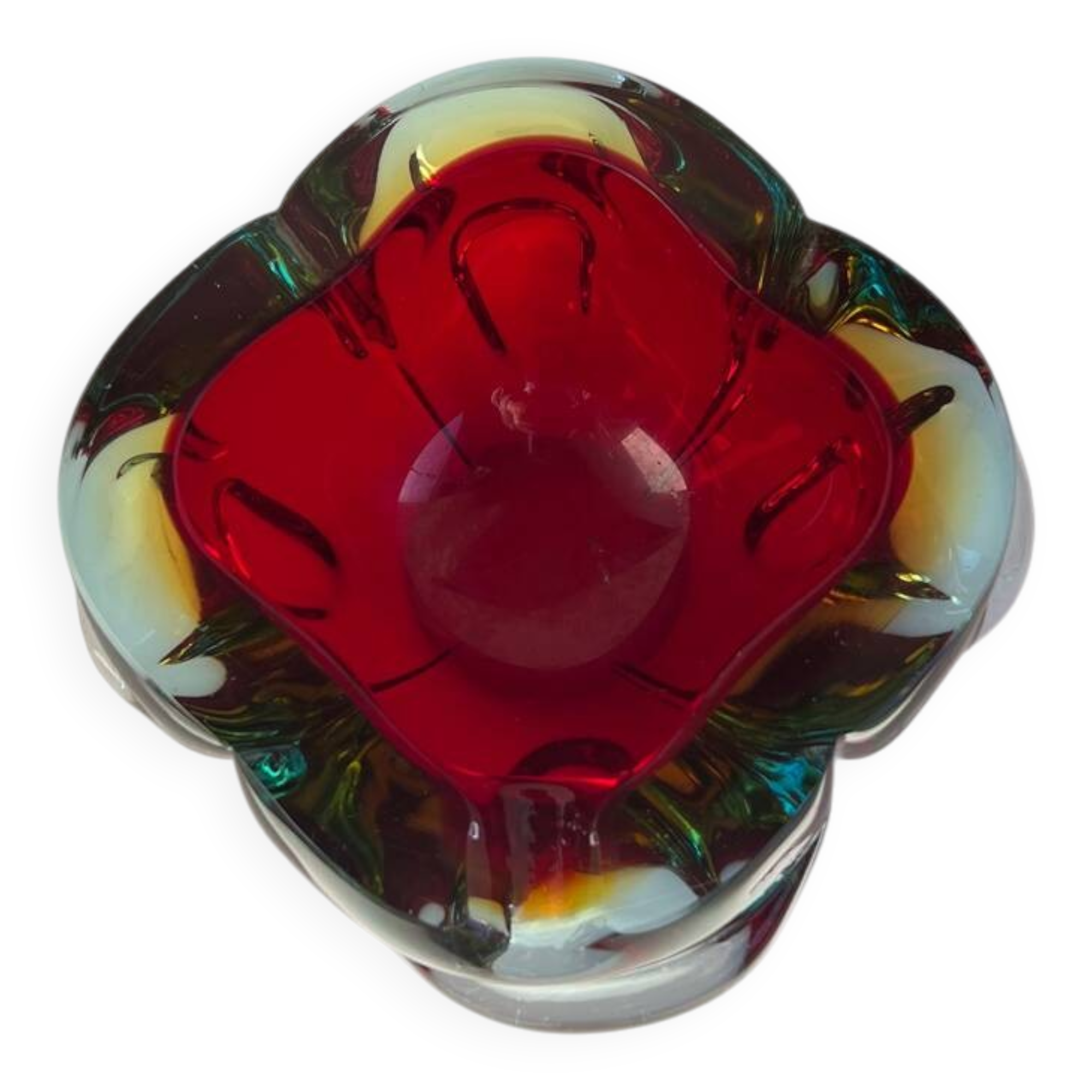 Large Murano glass ashtray / ashtray Sommerso