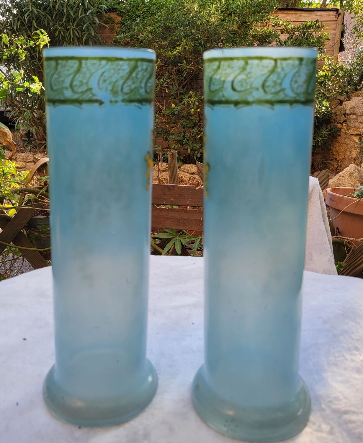 Pair of Legras art nouveau vases