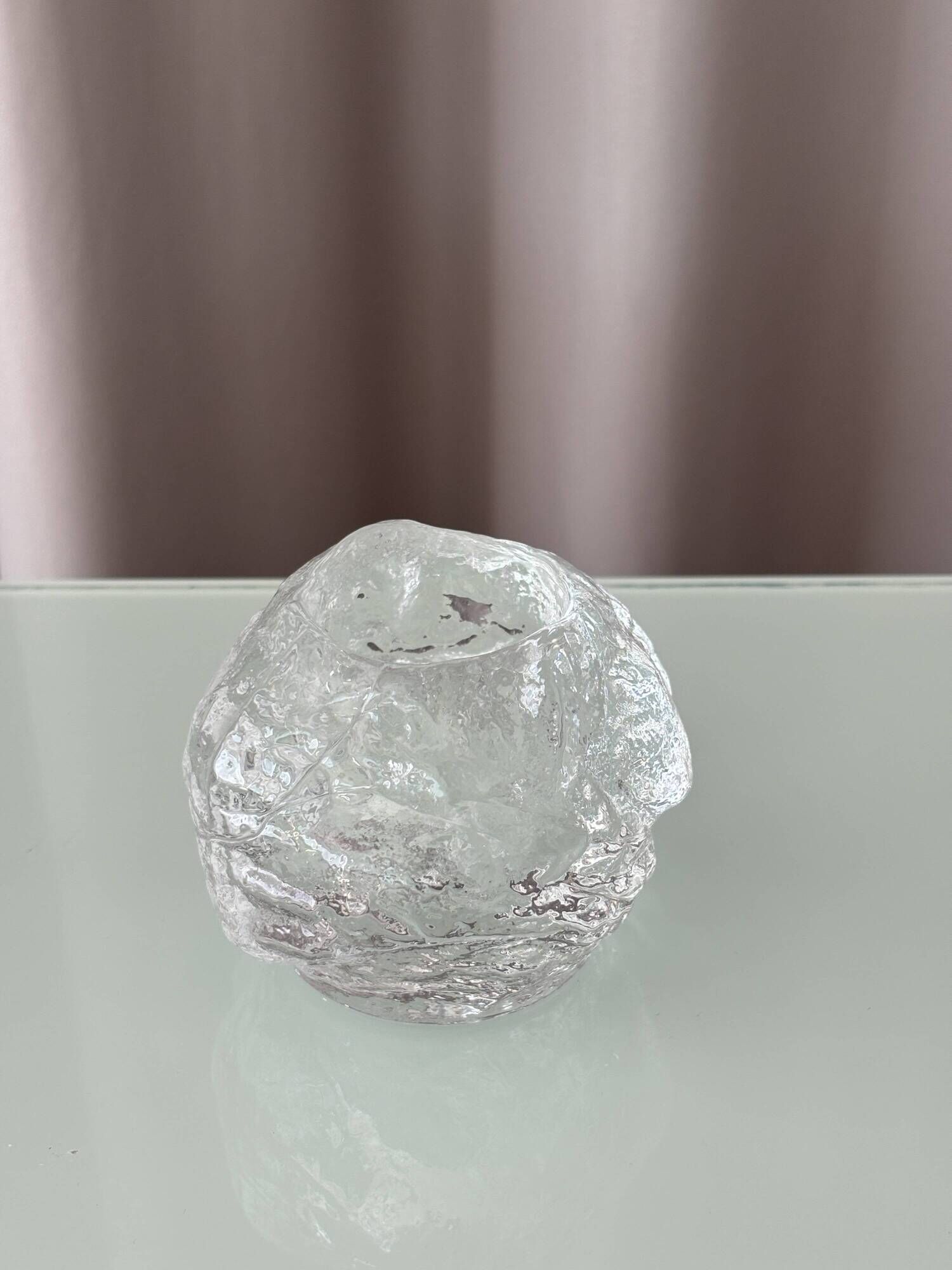 Kosta Boda Snowball Tealight Holder – Ann Wolff – Swedish Art Glass –