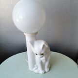 Vintage ceramic cat lamp from the eighties