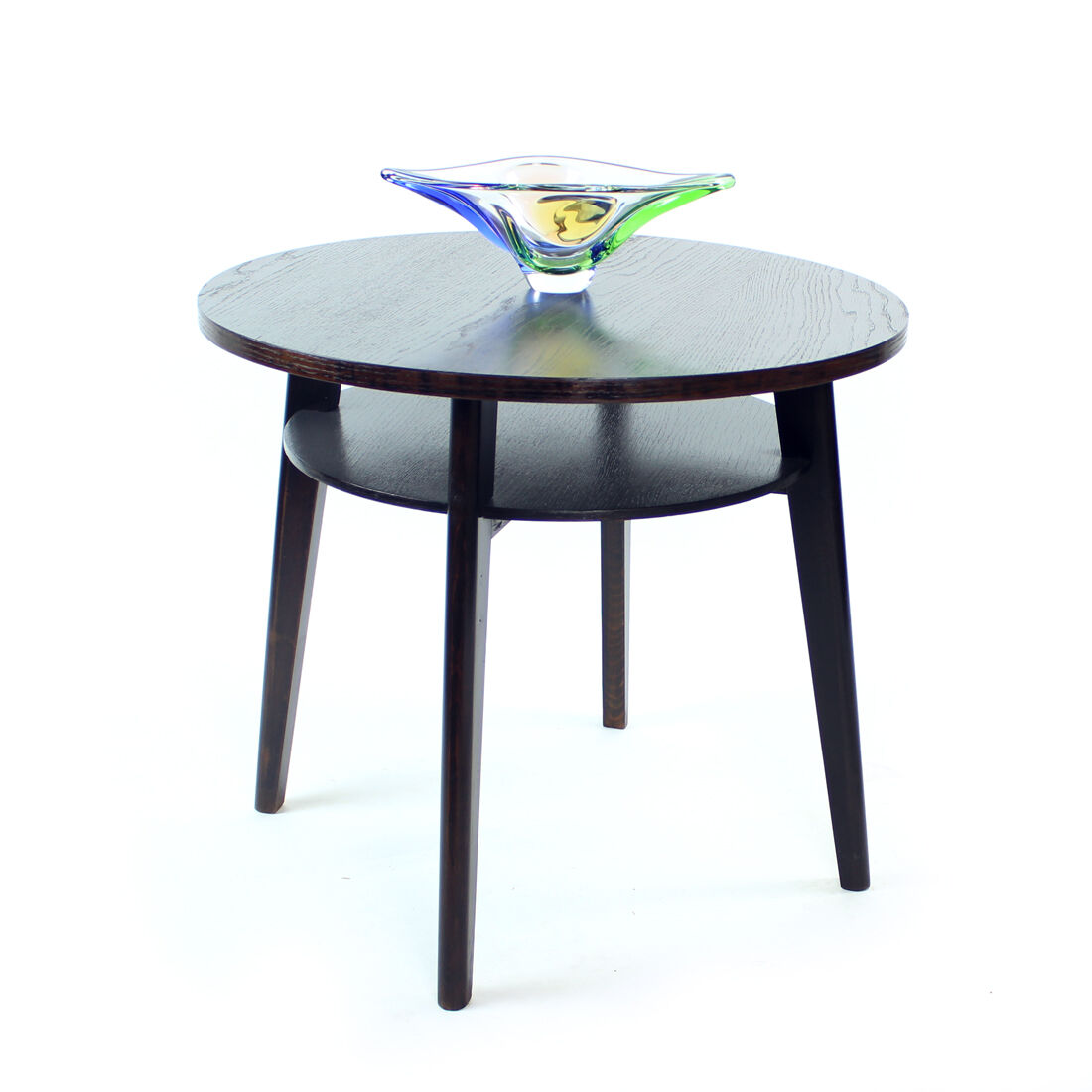 Round Black Coffee Table, Czechoslovakia 1960s