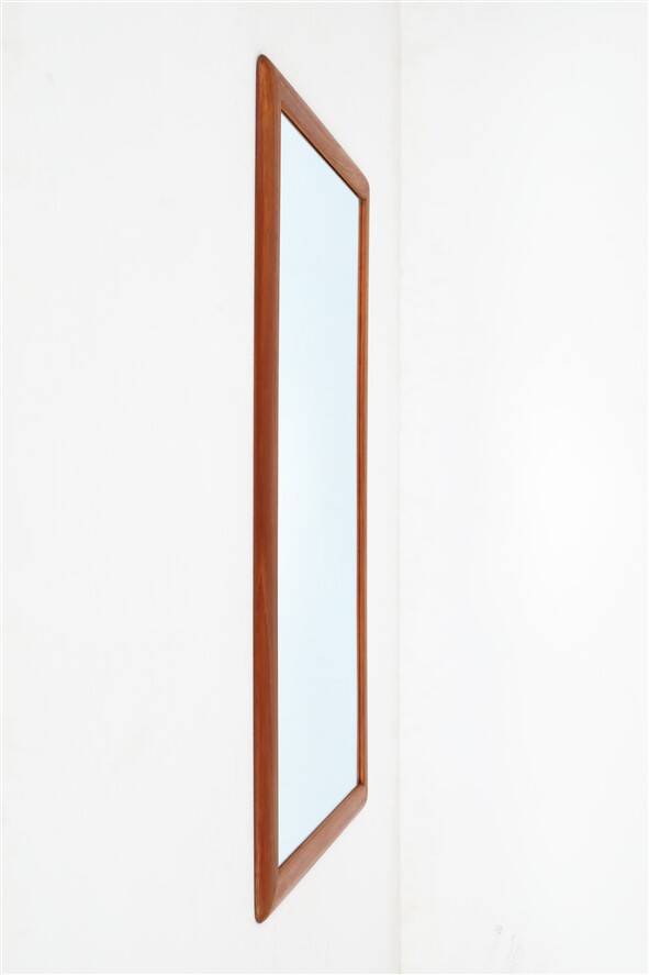 Filigree mid-century teak mirror by Aarhus Glasimport og Glassliberi A/S / Danish modern design / 1960s / 1970s
