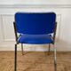 Metal and blue imitation leather chair 1970