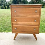 Scandinavian style 3-drawer chest of drawers, compass feet, from the 50s/60s