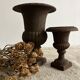 Pair of cast iron Medici vases