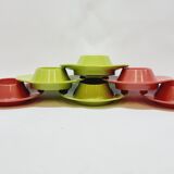 6 vintage plastic egg cups 1960s Schumm Plastic Style new in box