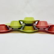 6 vintage plastic egg cups 1960s Schumm Plastic Style new in box